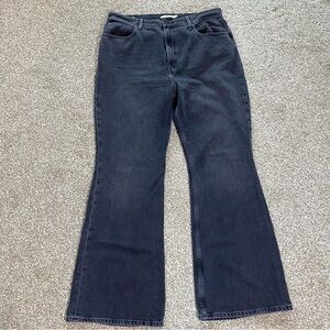 Levis 70's High Flare Jeans Black Denim Womens Size 33 Dark Wash Flare Leg